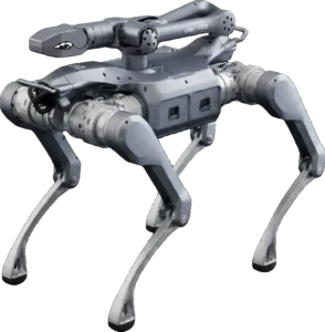 Exemple d'intégration robotique sur mesure avec un modèle A2 de Unitree et un bras robotisé