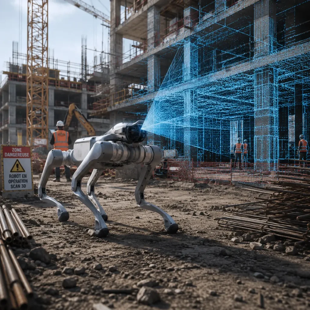 Solution robotique quadrupède pour le BTP