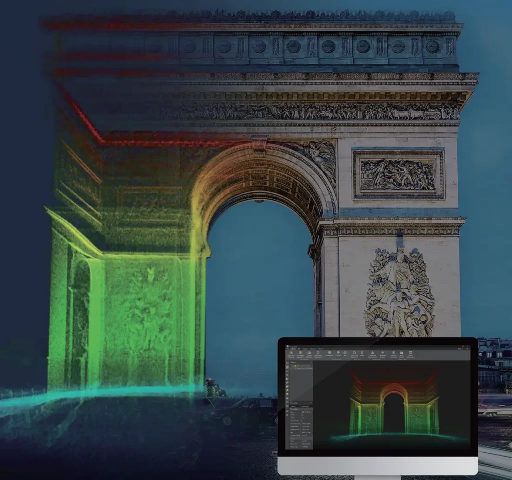 Scan 3D pour réalisation d'un jumeau numérique de l'arc de triomphe
