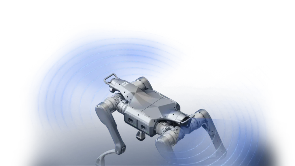 Perception avant et arrière du robot Unitree A2 par LiDAR industriels