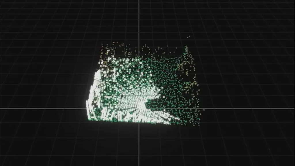 Nuage de points 3D construit par le LiDAR L2 du Unitree Go2