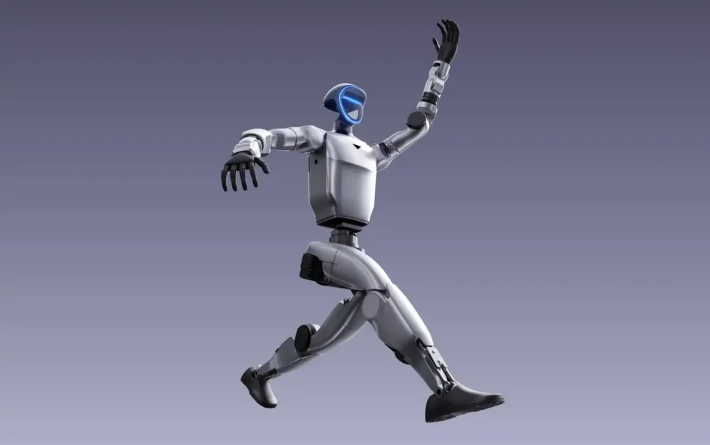 Robot humanoïde Unitree G1 en mouvement dynamique