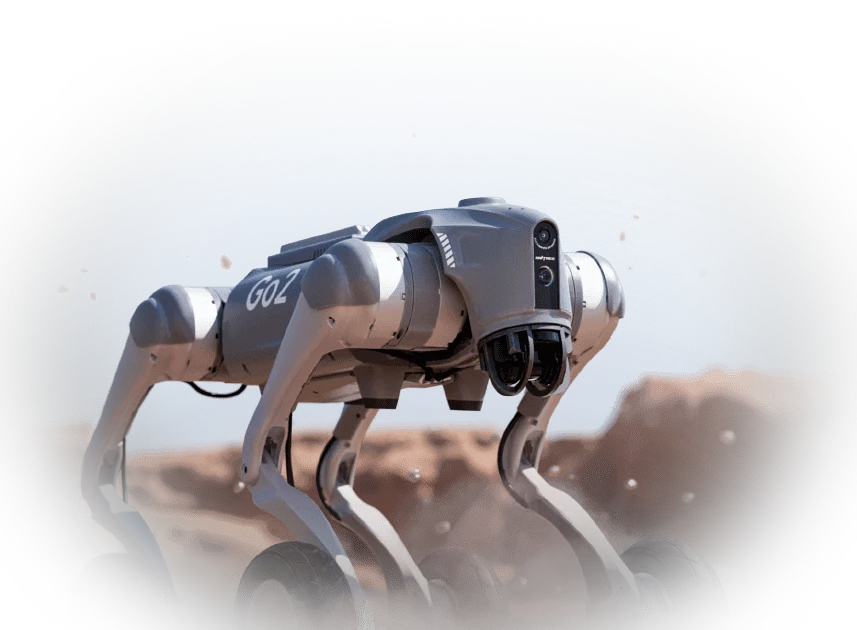 Robot quadrupède à roues Unitree Go2-W
